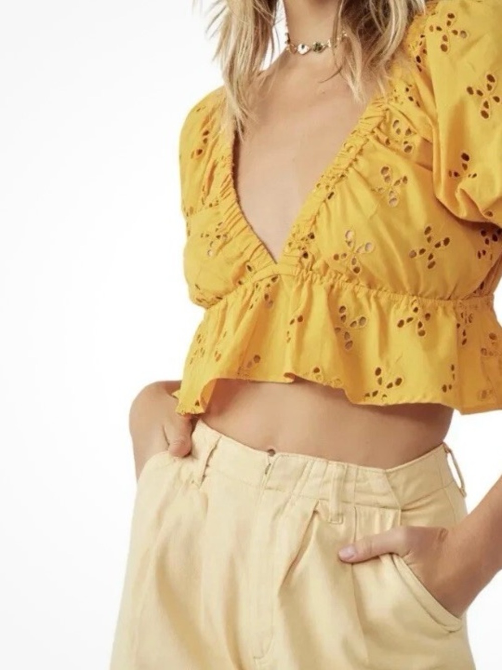 Free People Gardenia Crop Top